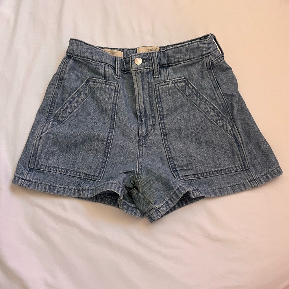 Target Women's High Waist Denim Shorts in Light Blue
